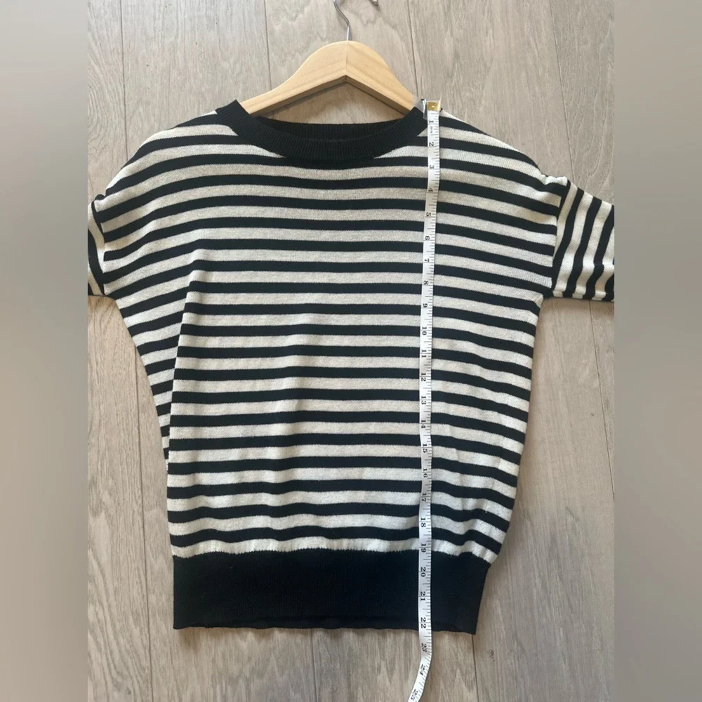House of Harlow 1960 X Revolve Britt Sweater in Black + White Stripe, Size XXS. - Picture 7 of 8